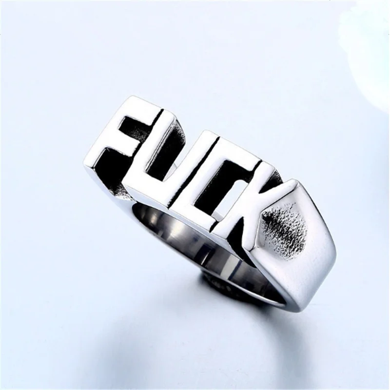 Stainless Steel Chunky Gold Ring Initial | Letter Rings Stainless Steel -  A-z - Aliexpress