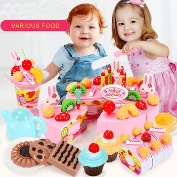 

Children Birthday Cake 1-3 Years Old Boy And Girl Puzzle Play House Kitchen Children Cut And Play Equipment 38/54/75 Pieces Gift