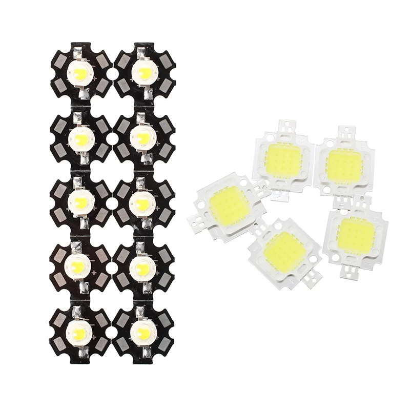 15 шт. высокомощный светодиодный светильник, 10 шт. 3 Вт теплый белый и 5 шт. 10 Вт белый