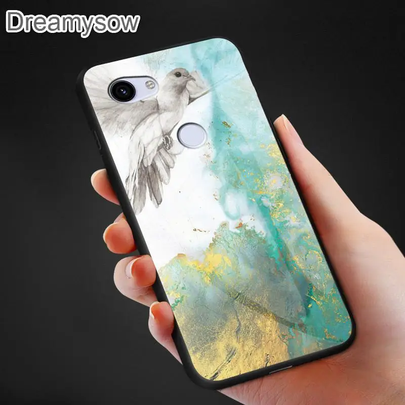 

Colorful Tempered Glass Shockproof Case For Google Pixel 3AXL Marble Pattern Smooth Back Cover For Google Pixel 3A 3AXL Case