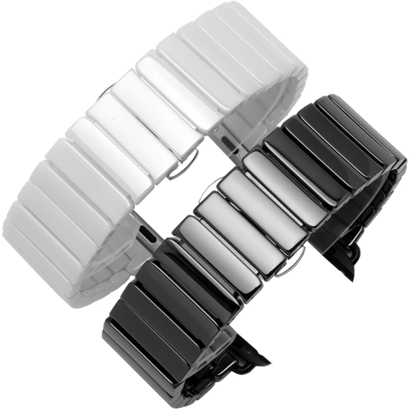 Керамический ремешок для Apple Watch Band 44 мм 40 роскошный браслет с пряжкой из