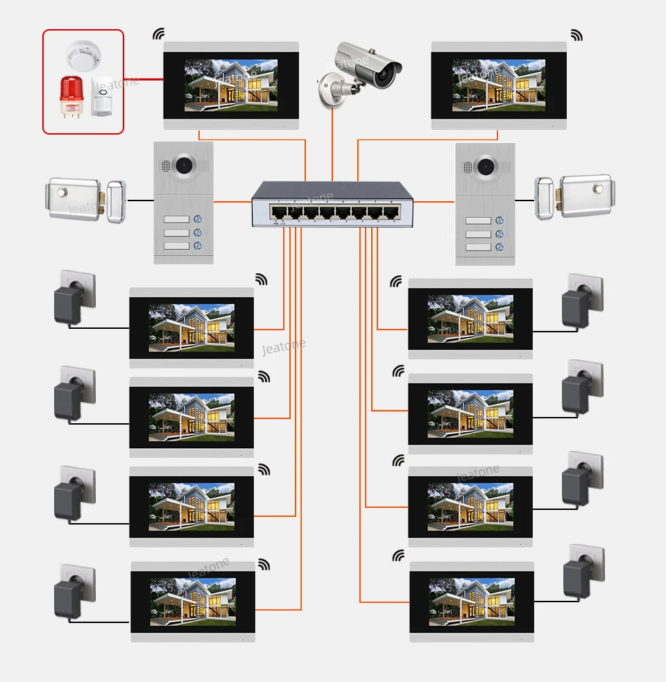 Видеодомофон Wi Fi IP домофон видеодомофон сенсорный экран 7 дюймов для 3 этажей