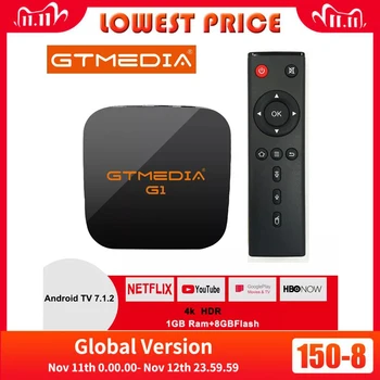 

GTMEDIA G1 mini Android TV BOX 1GB+8GB Android 7.1 Smart TV Box Amlogic S905W 2.4GHz WiFi Support Android m3u enigma2 PK X96