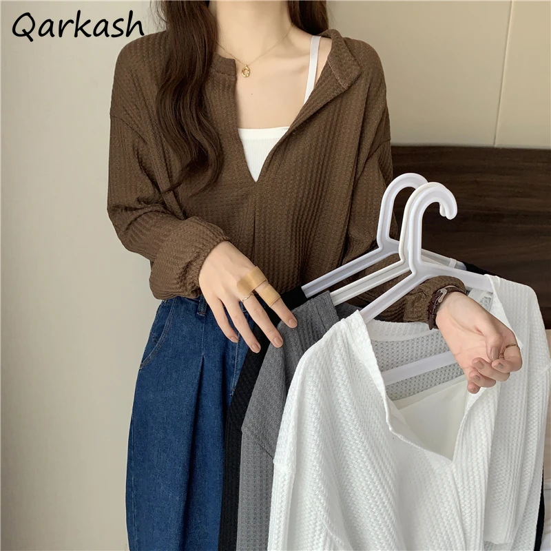 

Sweatshirts Women Patchwork Design Fake 2 Pieces Clothing All-match Simple Leisure Holiday Students Stylish Tender Basic Chic