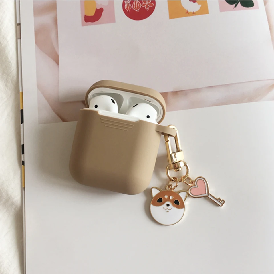 Корейский милый розовый чехол в виде Макарон Для Apple Airpods 1 2 Аксессуары Bluetooth наушники сумка чехол Беспроводная гарнитура крышка с брелоком