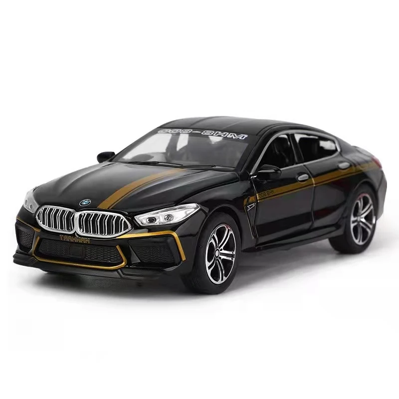 Модель автомобиля BMW M8 1:32 из сплава имитация силы управления звуком и светильник