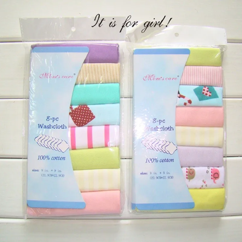 100set 8Pcs/set Baby Infant Newborn Towel Washcloth Bathing Feeding Wipe baby handkerchief face small towels 3