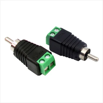 

10 Pcs AV Head RCA Adapter High Quality Speaker Cable To Audio Male RCA Connector Adapter Jack Professional Plug Male Connector
