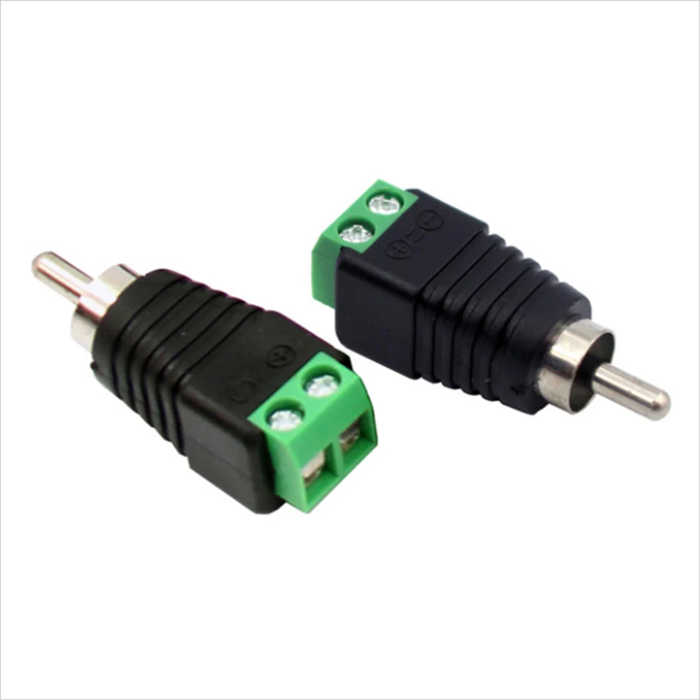 

10 pcs AV Head RCA Adapter High Quality Speaker Cable to Audio Male RCA Connector Adapter Jack Professional Plug Male Connector