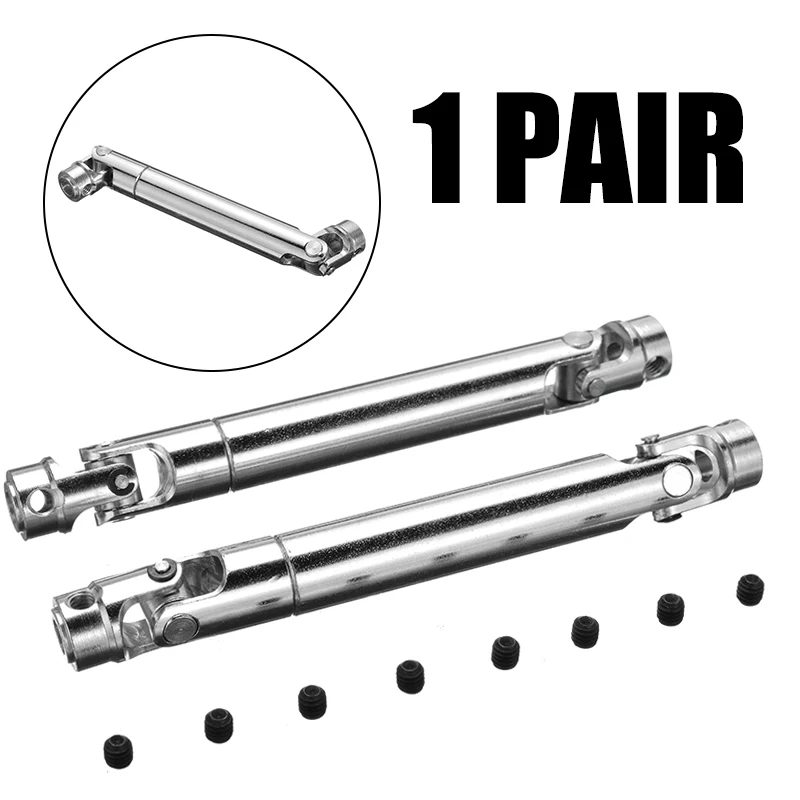 1 Pair 110-155mm Universal Drive Shaft Stainless Steel Drive Shafts For 1/10 Axial SCX10 D90 RC Crawler Accessories