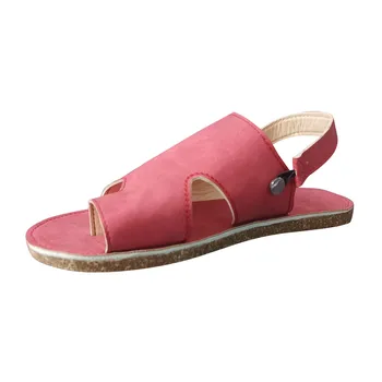 

Casual Flat Toe Sandals Roman Sandals Women Summer Sandals Flip Flops Open Toe Shoes Ladies Leather Сандалии на плоской подошве