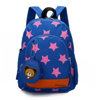 

2020 new children's character backpack rucksack schoolbag personality star pattern zipper kids schoolbag 4 colors