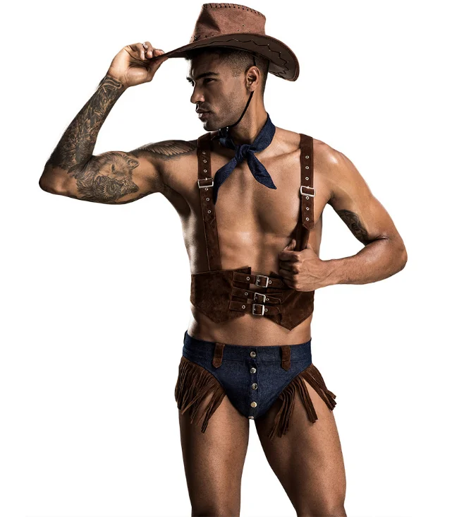 Sexy GAY Mens Cowboy Costume Couples 