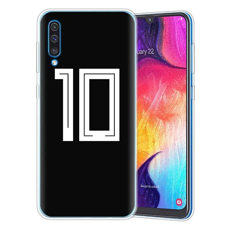 Футбол номер 10 Чехлы для samsung Galaxy A50 A20 e A70 A80 A60 A40 A30 A10 s A9 A7 A8 A6 плюс силиконовый чехол для мобильного телефона чехол Coque - Цвет: S06