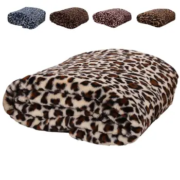 

Cozy Throw Blanket Leopard Pattern Bedspreads for Children Home Sofa Sweatshirt Plush Coral Fleece Blankets Outwears