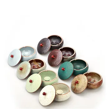 

Ashtray ceramic tea box simple creative European stylish living room tea pot large windproof Chinesetea box organizer t p7