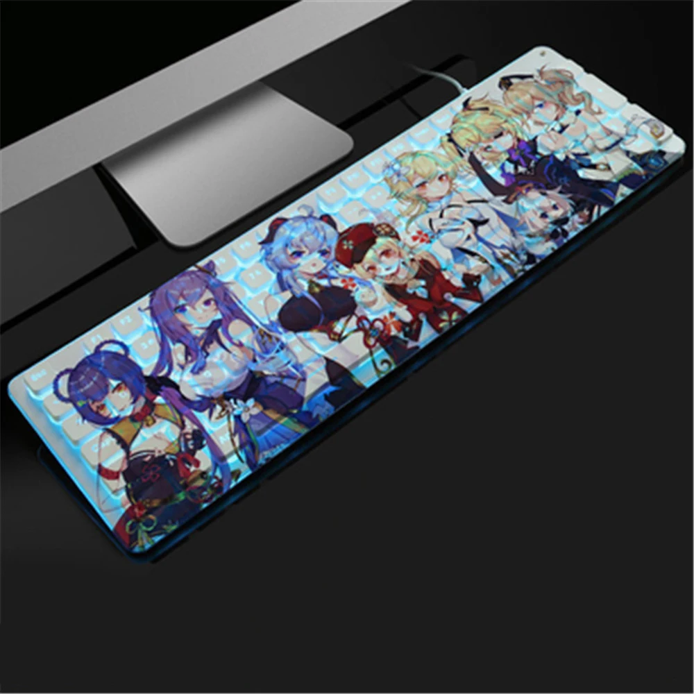 Teclado Retroiluminado para Jogos com Teclado Chocolate Mudo Usb Anime Escritório Laptop pc Jogos 104 Chaves - Imagem 5
