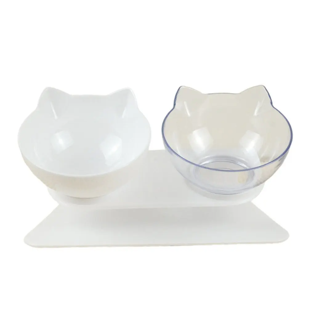 

15 Degree Inclined Elevated Cat Bowl And Dog Bowl Pet Double Bowl Cervical Protection Cat Food Pet Supplies