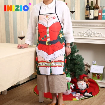 

2020 New Year Sexy Apron Dress Up Christmas Reindeer Santa Snowman Apron Party Decoration Kitchen Decorating Accessories
