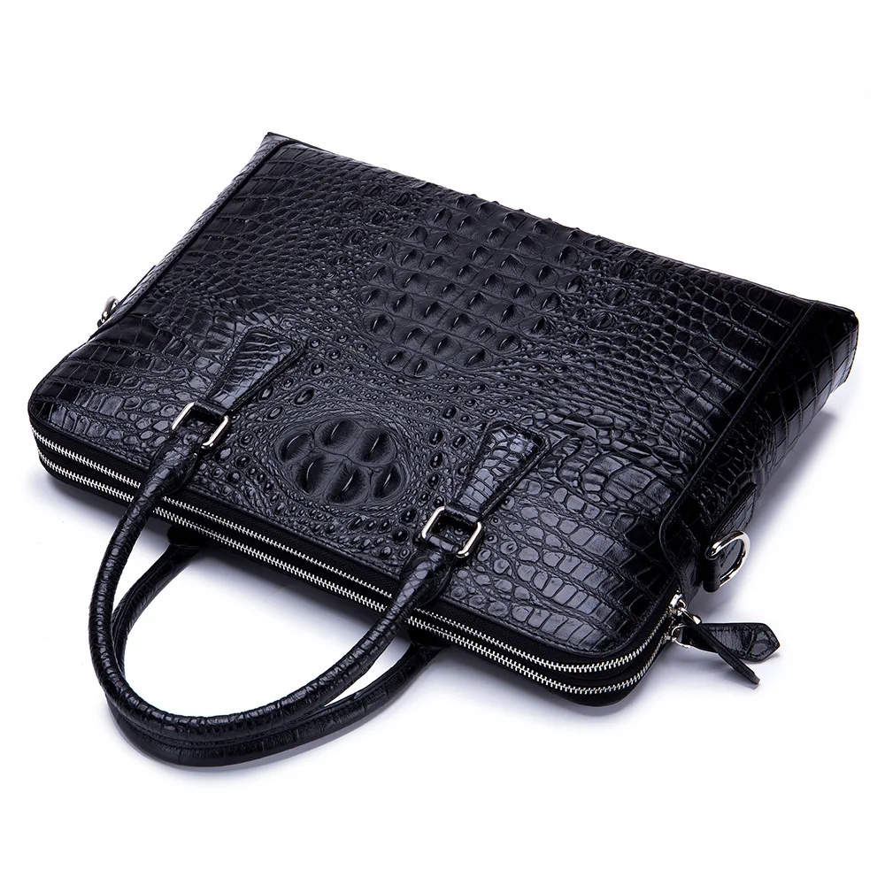 

Men's Briefcase Men Office Bag For Men's Crocodile Pattern A4 File Briefcase HandbagBag Men's Genuine Leather Laptop BagA42