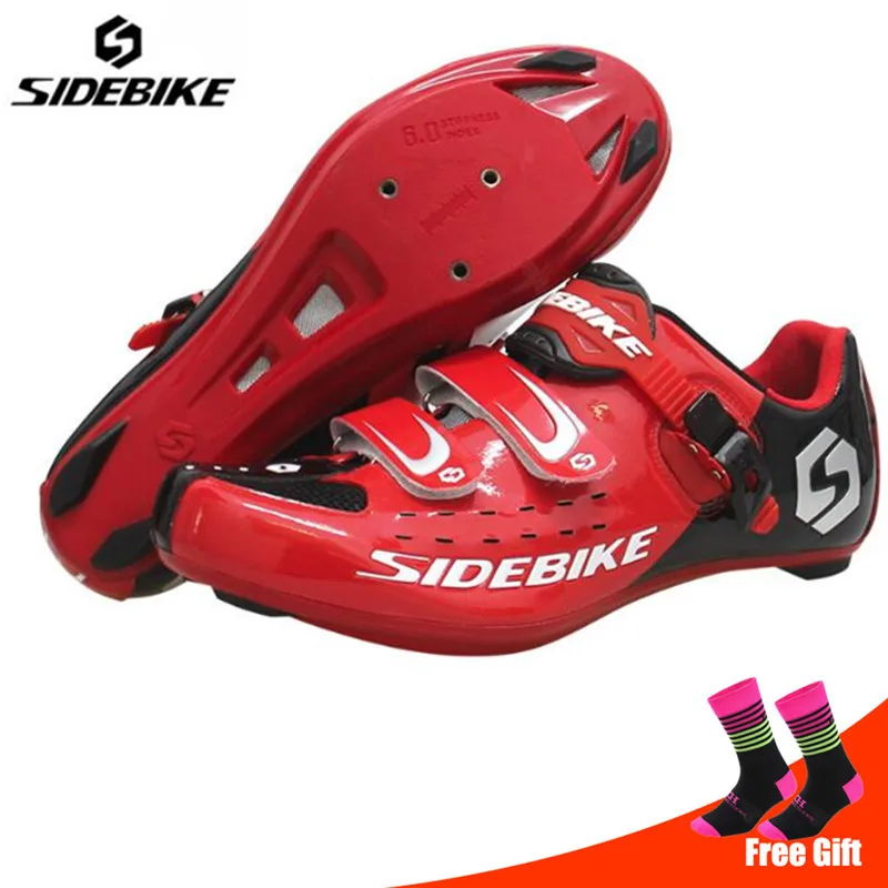 add socks Sidebike/Обувь для шоссейного велоспорта; комплект с педалью; sapatilha ciclismo; мужские кроссовки; wo; мужская обувь с автоматическим замком; спортивная обувь для велосипеда - Цвет: add socks