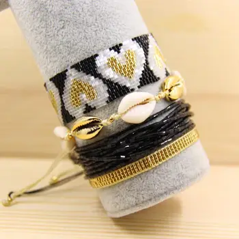 

Miyuki heart pattern,Shell bracelets ,Miyuki Beaded bracelet ,Simple bracelet ,Seed beads ,Stacked beads bracelets.