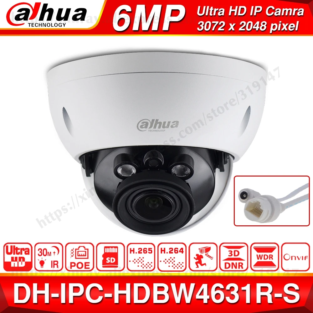 Dahua IPC-HDBW4631R-S 6MP ip-камера POE камера Поддержка IK10 IP67 POE слот для sd-карты обновление с IPC-HDBW4431R-S