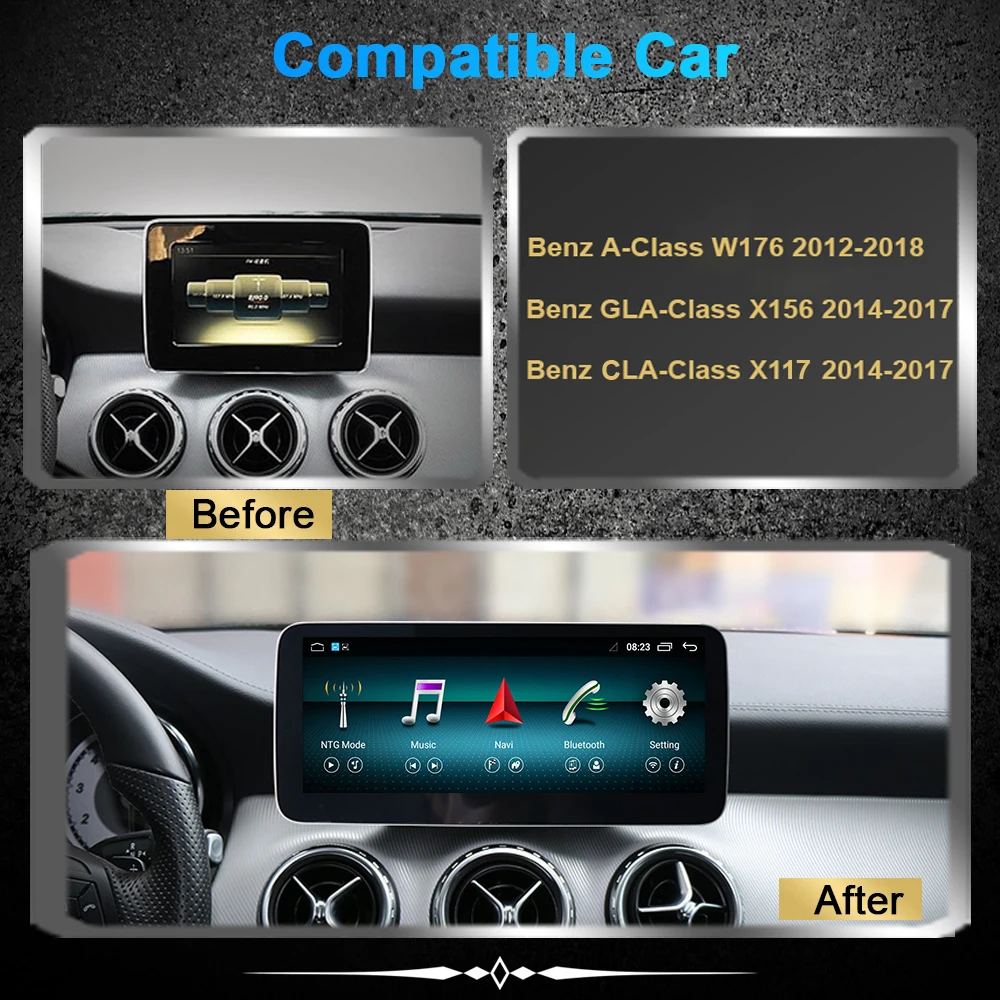 Android Car Multimedia Player For Mercedes W176 X117 X156 W463 2013-2018 Google WIFI 4G SIM BT IPS Screen GPS Navi Carplay car video player android