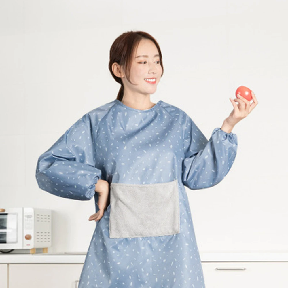 Algemeen Zielig Dezelfde Koreaanse Versie Home Keuken Schort Waterdichte Olie Proof Wipeable Lange  Mouwen Schort Volwassen Koken Gown|Schorten| - AliExpress