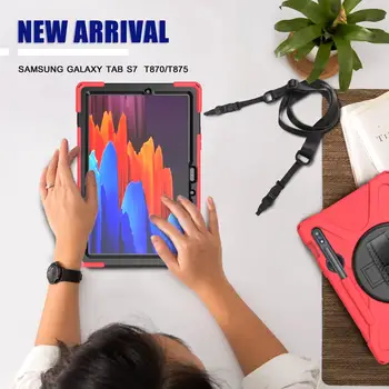 

For tablet Samsung Tab S7 11 inch T870/T875 Case With Lanyard Shock Proof for Samsung Galaxy Tab S7 Plus 12.4 inch T970/T975