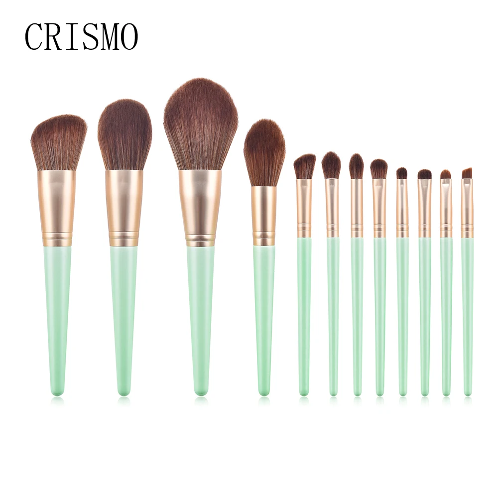 

CRISMO 12PCS Soft Synthetic Hair Makeup Brushes Eyeshadow Blending Powder Concealer Micro Fibre Cosmetic Brush Set
