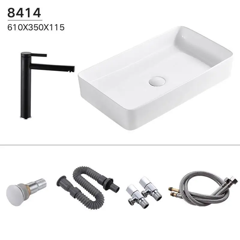 Sobre Encimera Banyo Basin De Mano Black Bagno Cuba Para Lavandino Nablatowa Vanity Umywalka Pia Banheiro Lavabo Bathroom Sink - Цвет: MODEL H