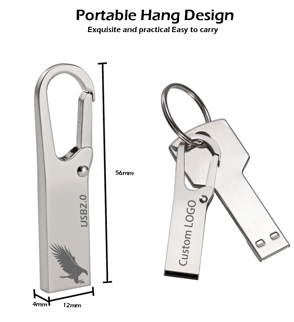POWERONE Metalen USB флеш-накопитель 64 ГБ, флеш-накопитель 16 ГБ, 4 Гб, флеш-накопитель 32 ГБ, флеш-карта памяти 128 ГБ, водостойкий флеш-накопитель, usb диск