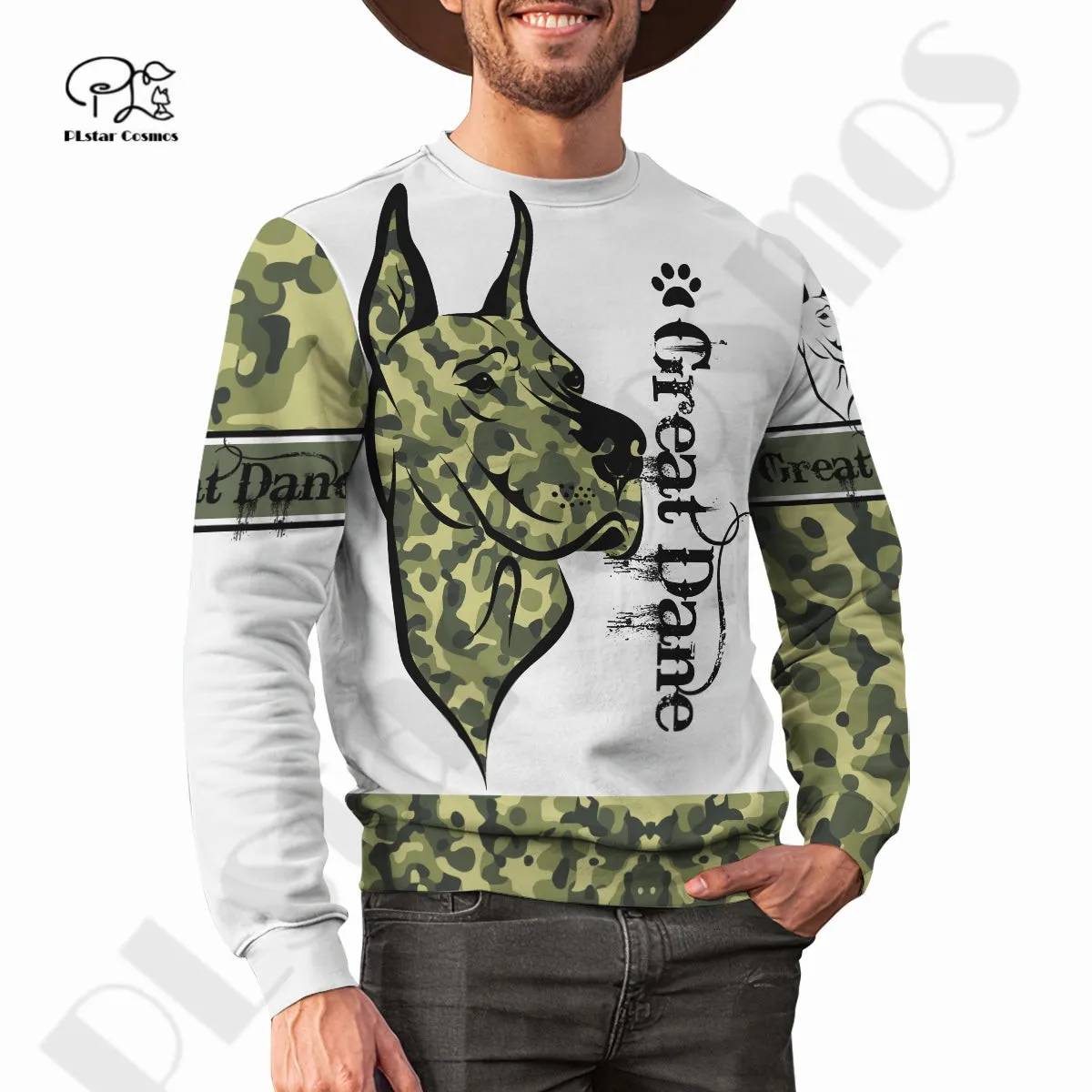 PLstar Cosmos Newest 3Dprinted Great Dane Dog Camo Harajuku Pullover Premium Streetwear Unique Unisex Hoodies/Sweatshirt/Zip -1