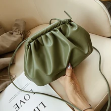 Однотонные сумки через плечо из искусственной кожи для женщин, женские сумки через плечо, элегантные клатчи