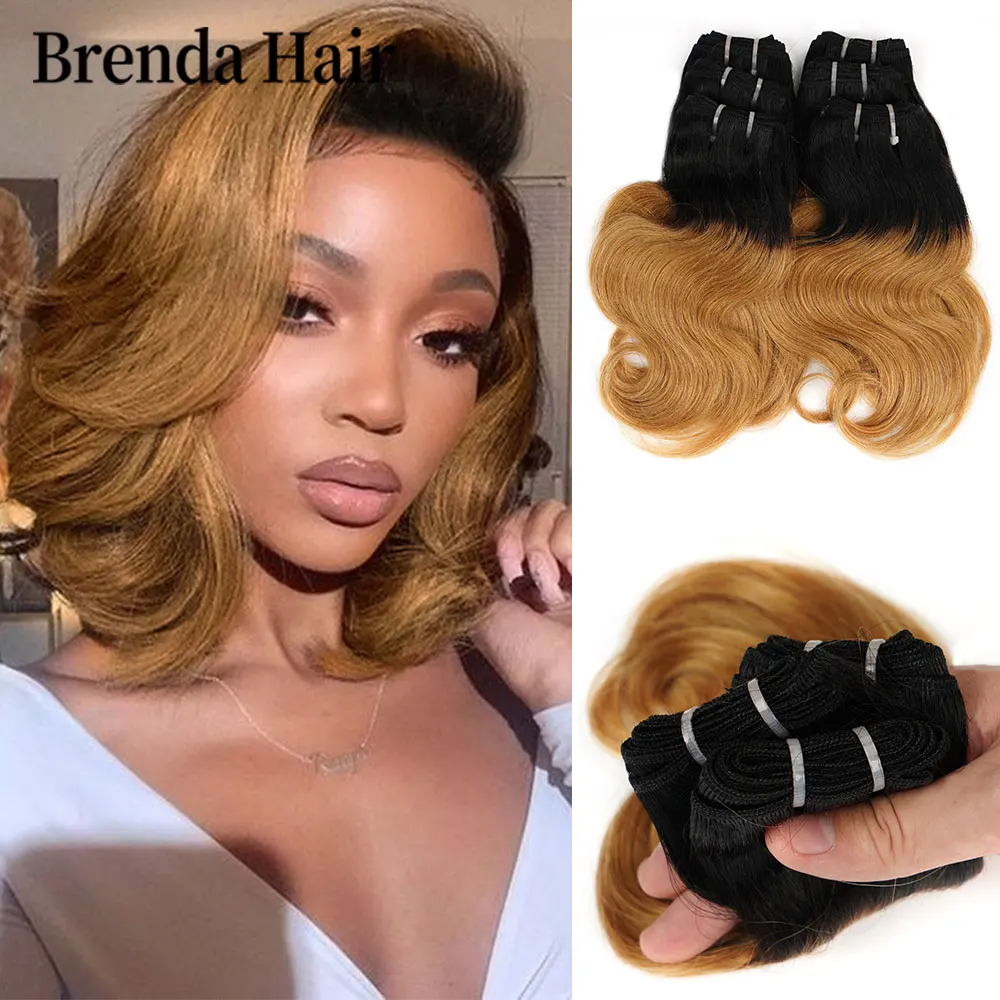 Blonde Human Hair 6Pcs Body Wave 190g Colored Human Hair Bundle Extension Brazilian Bundles On Clearance Sale