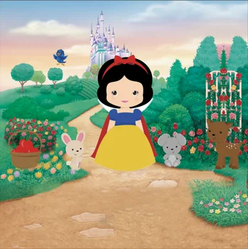 

6x6ft Baby Snow White Princess Green Garden Animals Pets Custom Photo Studio Seamless Background Backdrop Vinyl 180cm x 180cm