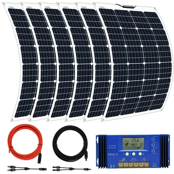 

EC0-WORTHY 130W260W520W780W Flexible Solar Panel Kit 12V Charge power Caravan Boat Marine
