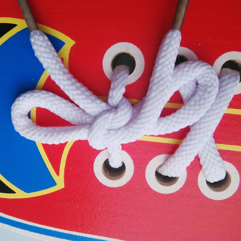  1PC Baby Independent Aid Teaching Kid Kindergarten Children Tying Shoelace Training Wooden Home Gif - 4000260658016
