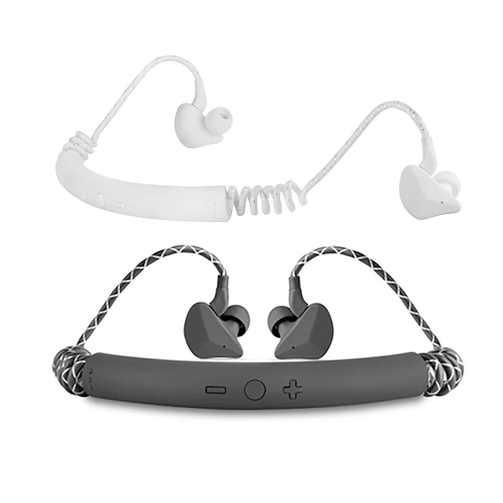 IPX7 Bluetooth 5 0 Retractable Sports Neckband Headset Headphones With Mic Wireless Earphone