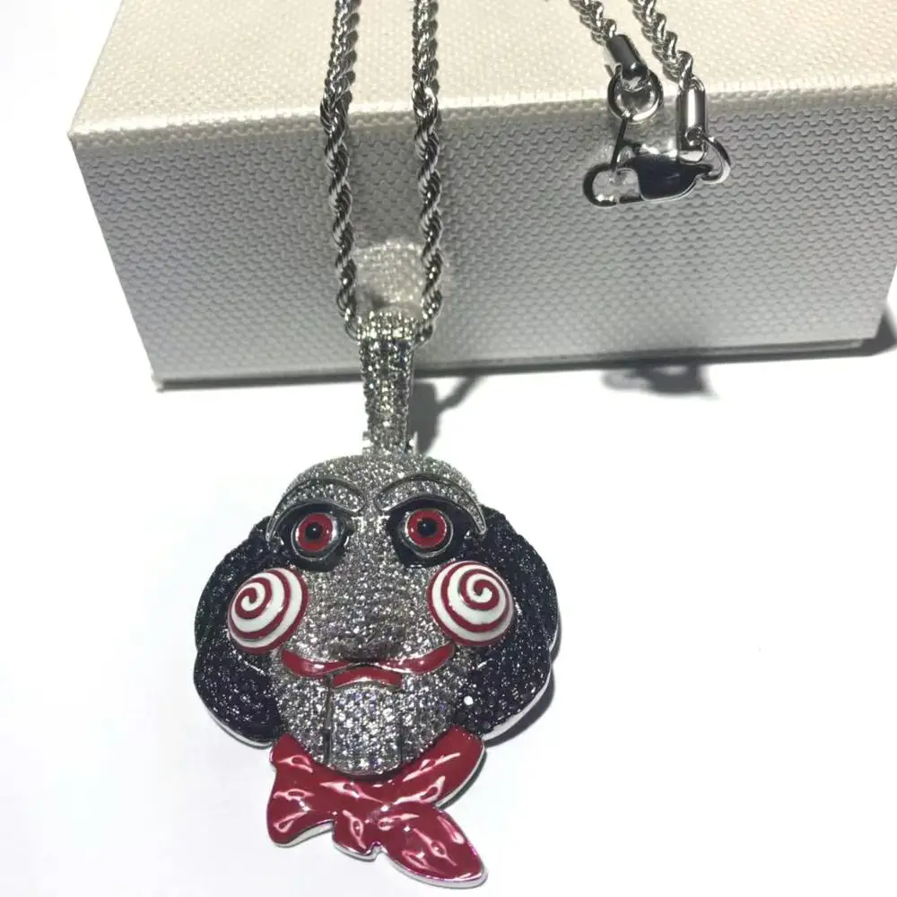 Iced Out Jigsaw Pendant Hiphop 