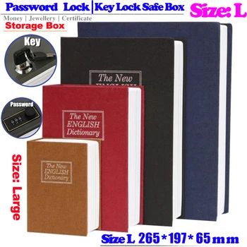 

New Design Storage L Safe Box Dictionary Secret Book Piggy Bank Money Hidden Secret Security Locker Cash Jewellery With Key Lock