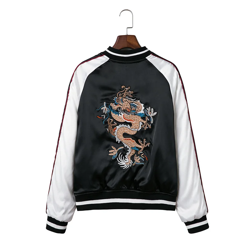 

NLW AliExpress Hot Selling 2019 Spring Clothing New Style Fashion Embroidered Reversible Baseball Uniform Cropped Jacket