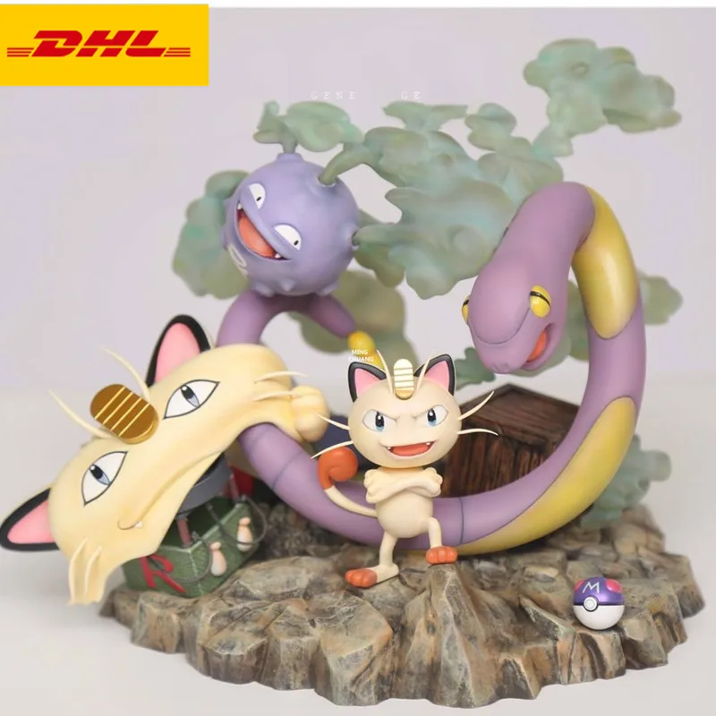8" Anime Cute Pet Statue Villain Bust Meowth Full-Length Portrait Creative Feature Art Craft GK Action Figure Toy BOX 20CM V659