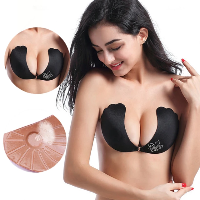 Sexy Lingerie Femme Self Adhesive Stick Bh Push Up Bra Silicone Seamless  Lift Up Invisible Bra Tape Front Closure Strapless Bras - AliExpress