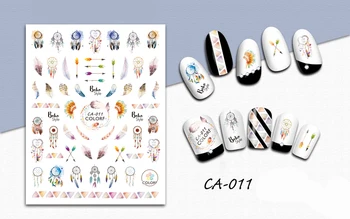 

3D Stickers for Nails Love Dreamcatcher Feather Nails Art Decoration Manicure Sticker Decals Slider Nail Foil Tips Accessories