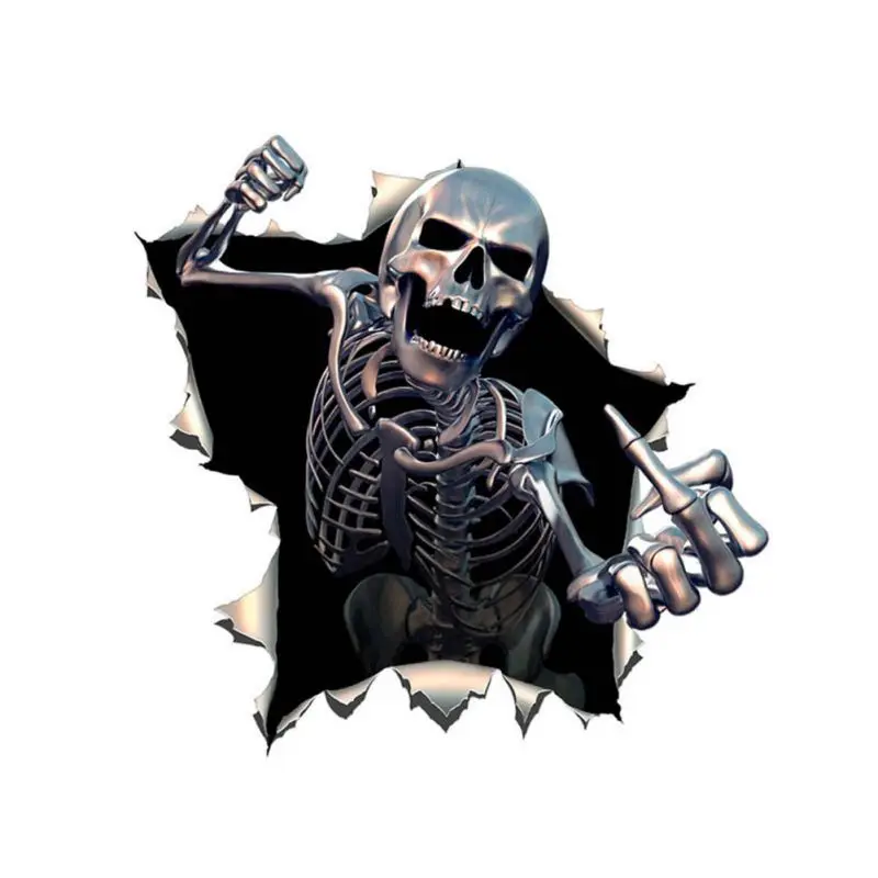 2020 персонализированные наклейки для автомобиля средний палец 3D Death Skull Rush Out Vinyl