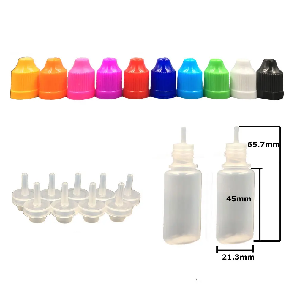 

10pcs Soft Style PE Dropper Bottle 10ml Plastic Dropper Bottles for E Liquid Empty Storage Bottles,with Childproof Caps