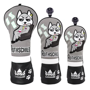 3pcs(1 F H) Гольф-мастер деревянный головной убор для водительского фарватера гибридный набор(1FH) Pingtype Mallet Square Putter искусственная кожа хаски собака вышивка - Цвет: 3pcs(1 F H)