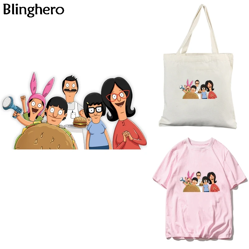 Blinghero Funny Heat Transfer Patches Cartoon Vynil Heat Transfer Diy Ironing Stickers Thermal Patches for Kids BH0353